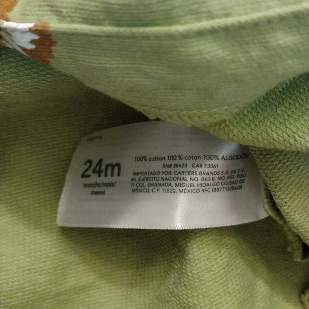 Carter's 24 months Green Floral Hooded Vest